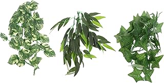 Ipetboom 6 Peças Caixa De Escalada Para Animais De Estimação Plantas Répteis Plantas Artificiais Decoração De Plantas Répteis Videiras Répteis Lagartos Plantas Répteis Penduradas Videiras