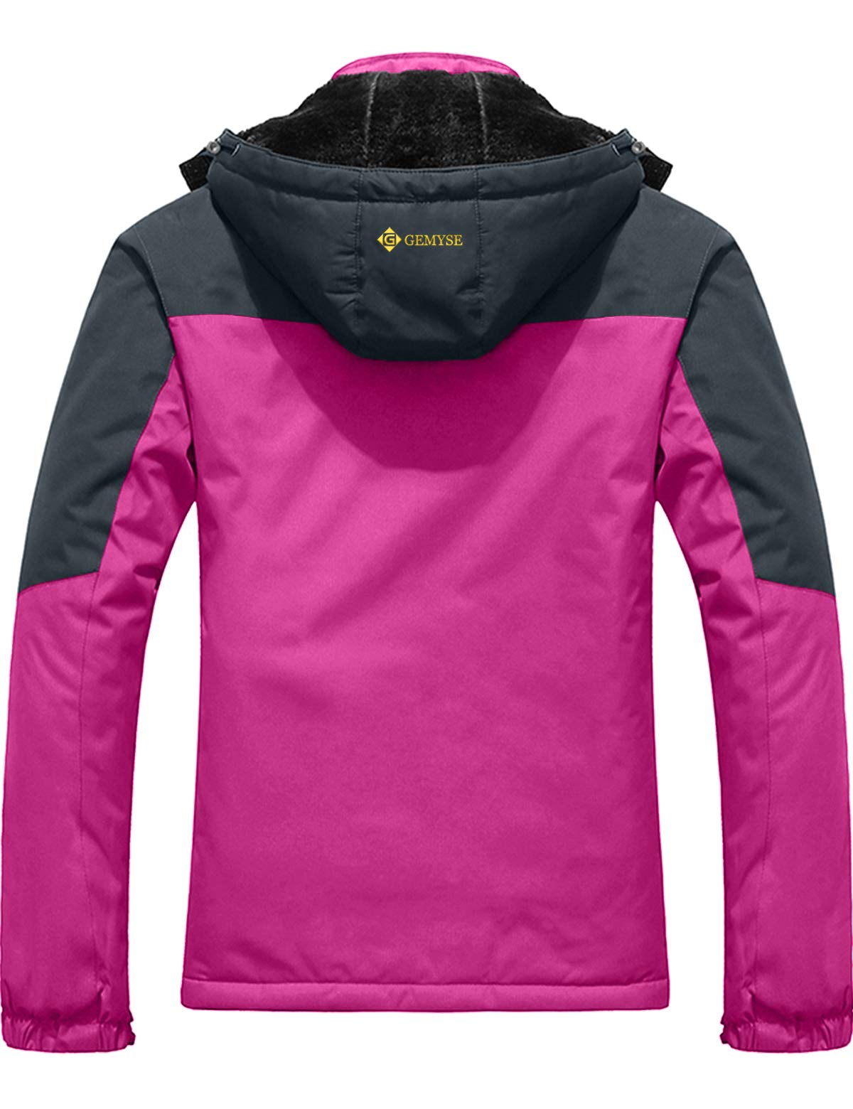 GEMYSE Donna Giacca da Sci impermeabile montagna Giacche Pile invernale antivento Cappotto con Cappuccio