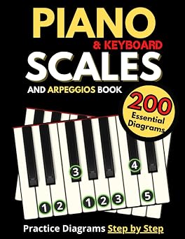 Piano & Keyboard Scales and Arpeggios Book, Practice Diagrams Step by Step: Fundamentals of Piano Practices, All the Major, Minor (Pentatonic, Blues and Modal Scales) Simple Music Theory