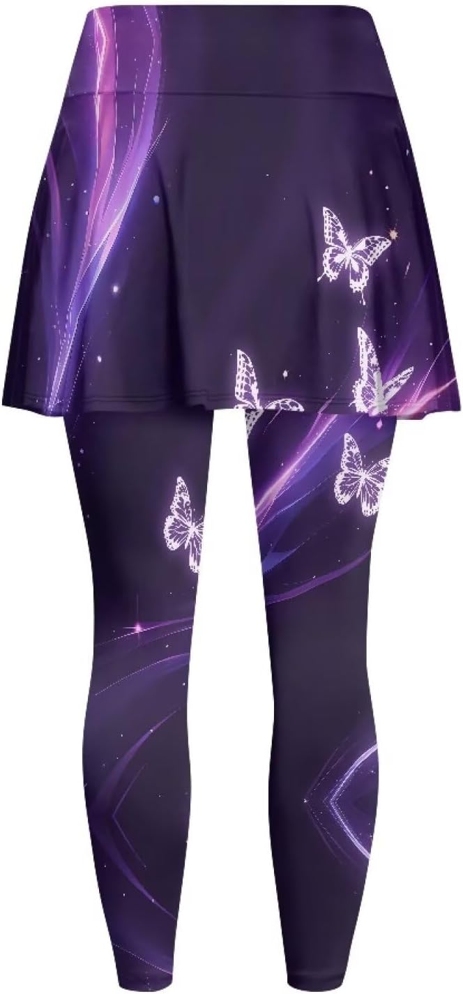 Tennis Skirted Leggings with Pockets for Women Comfortable Active Skort Athletic Skirt with Leggings Plus Size