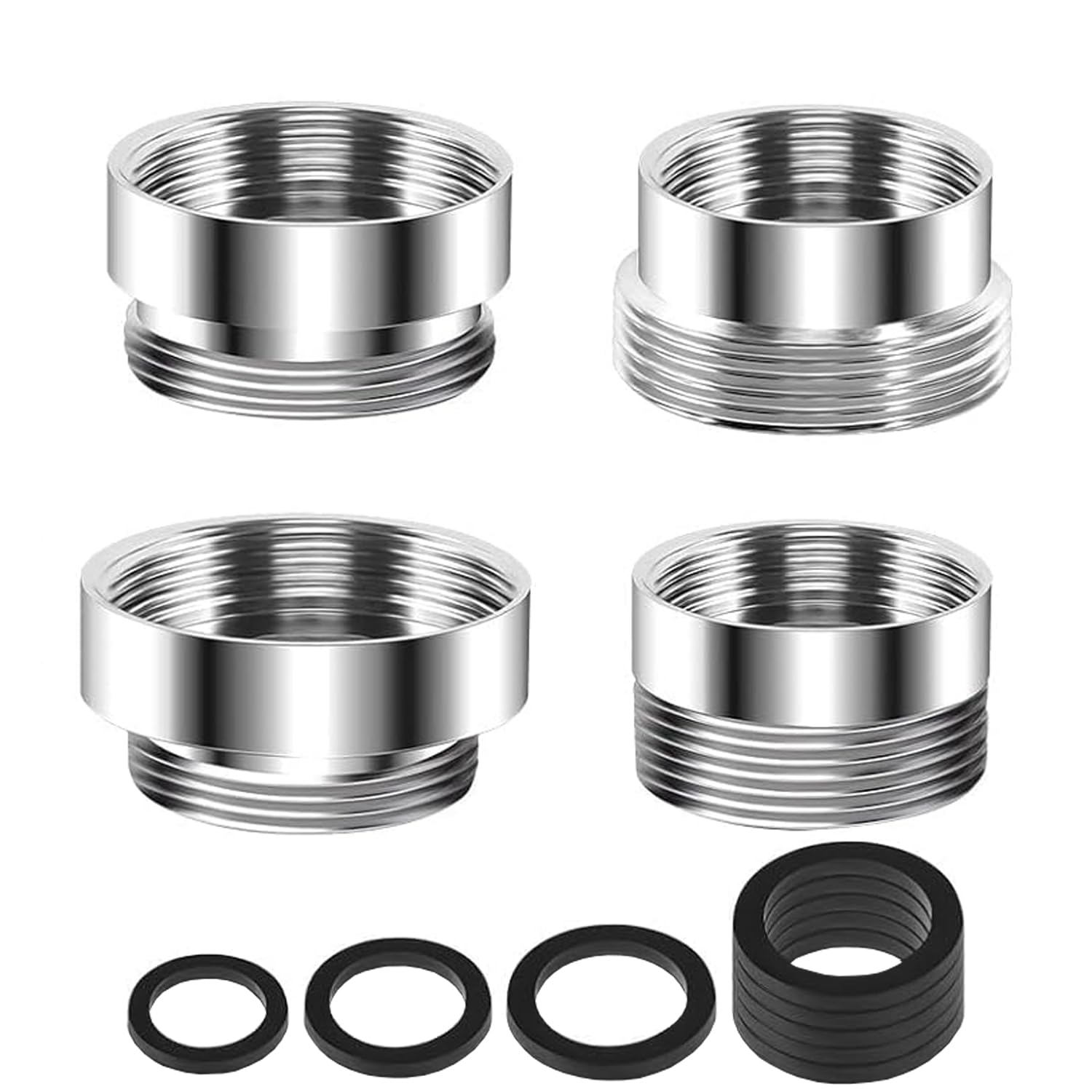 QZKJQDD 4 Pcs Faucet Adapter Kit, Durable Tap Aerator for Kitchen Sink, Tap Aerator 4 Sizes for Connecting Garden Hose, Male & Female M22 Sink Faucet Adapter Set, with Gasket