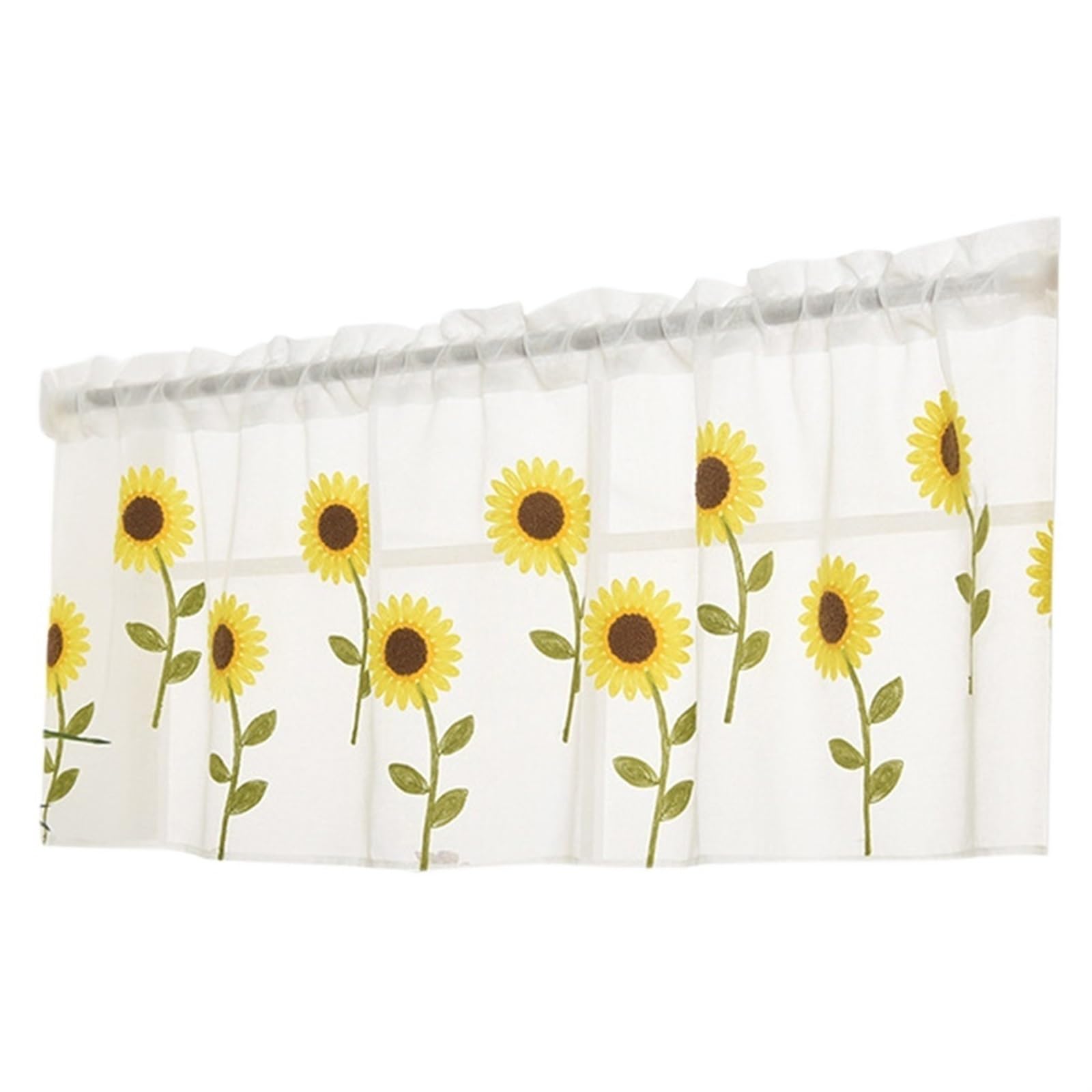 LuoAXINN Short Curtains Sunflower Half Curtains Decorative Polyester Living Room Drape Valance Balcony Drapes Screening Home Decoration 0.8x0.5m(0.8x0.5)