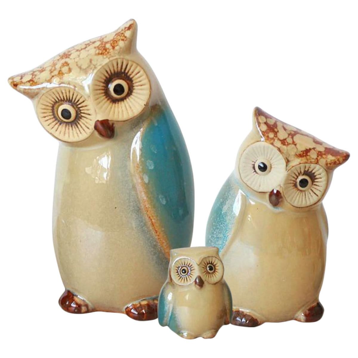 Figurines de hibou en céramique, le présent collectable idéal pour les amateurs d'animaux