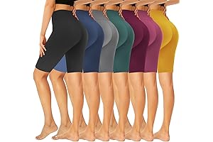 GROTEEN Women's 7-Pack High-Waisted 5.75'' Biker Shorts - Enhanced Comfort for Workouts, Yoga, and Running