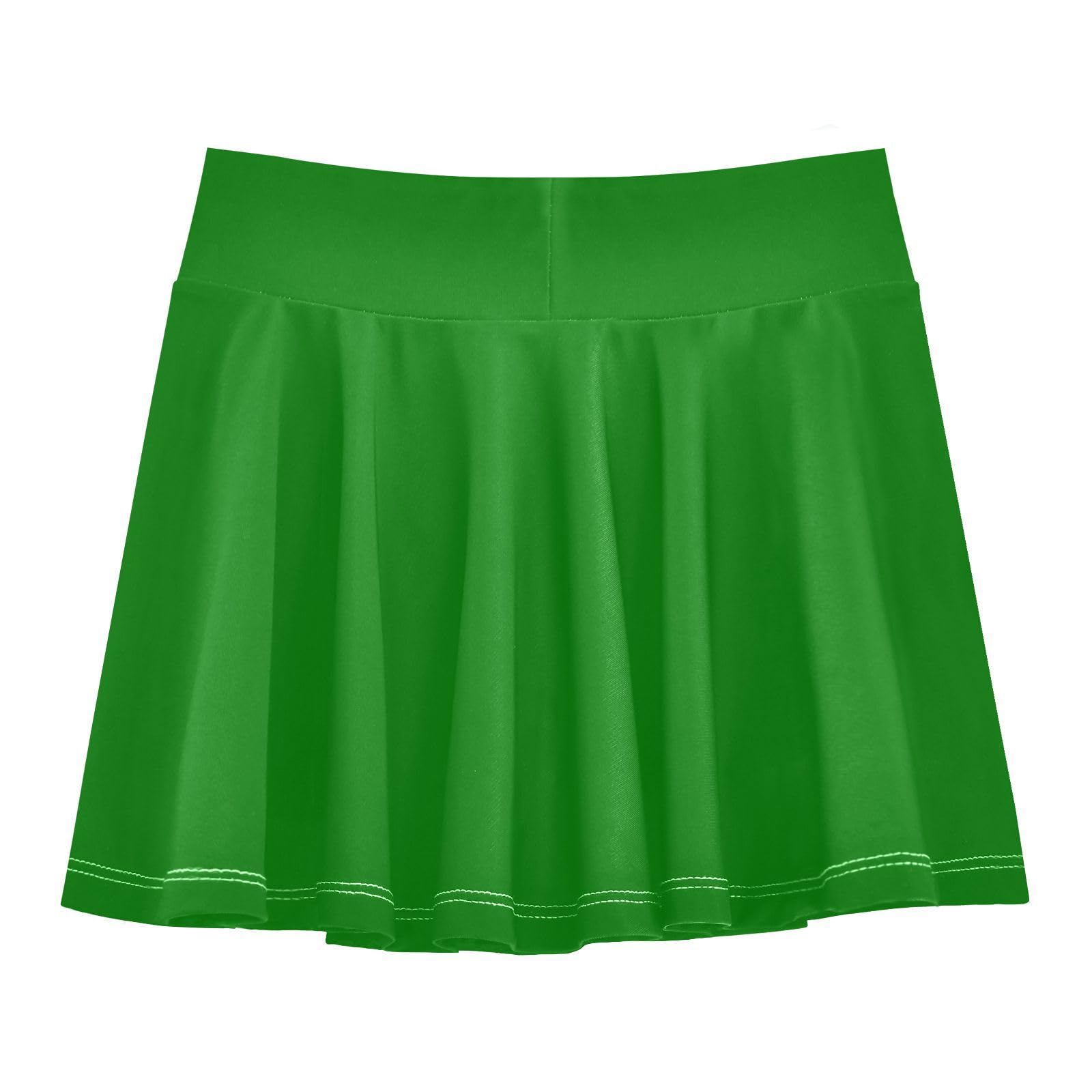 Yuiboo Falda deportiva verde con pantalones cortos, faldas de golf para niñas, falda plisada