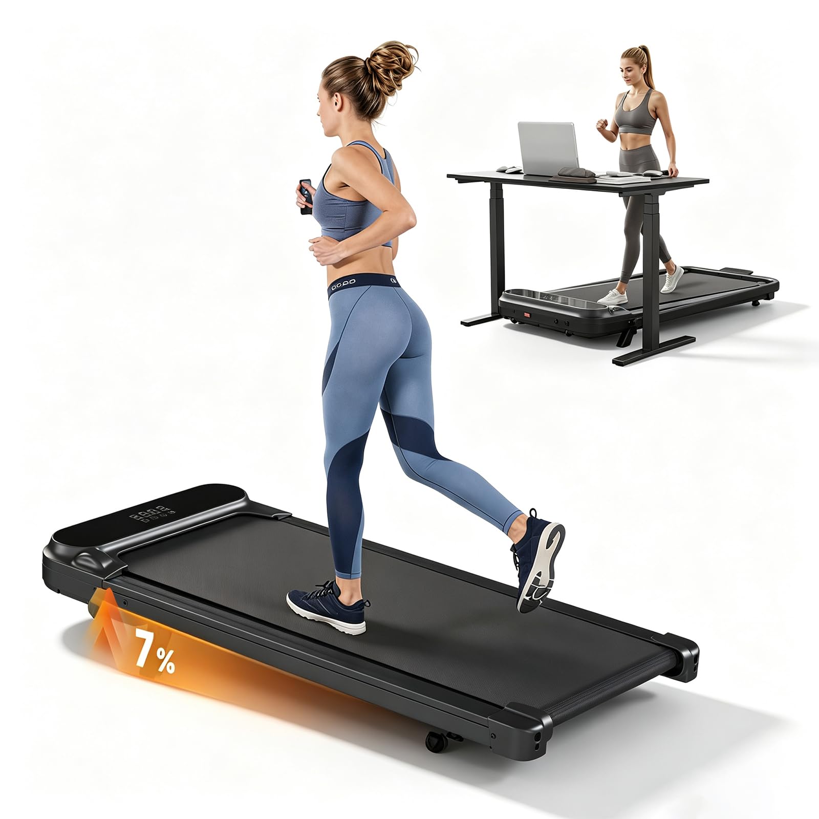 YODOLLA Under Desk Treadmill,Portable Flat Walking Pad