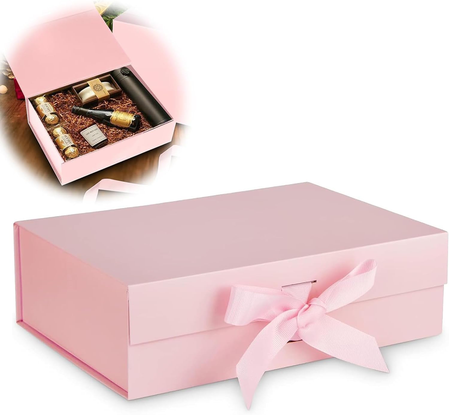 Verpackungswelt Geschenkdoos met deksel, 31 x 22 x 15 cm (10 stuks) | geschenkdozen met magneetsluiting, perfect voor verjaardag, bruiloft, Kerstmis, geboorte, geschenkverpakking in zwart