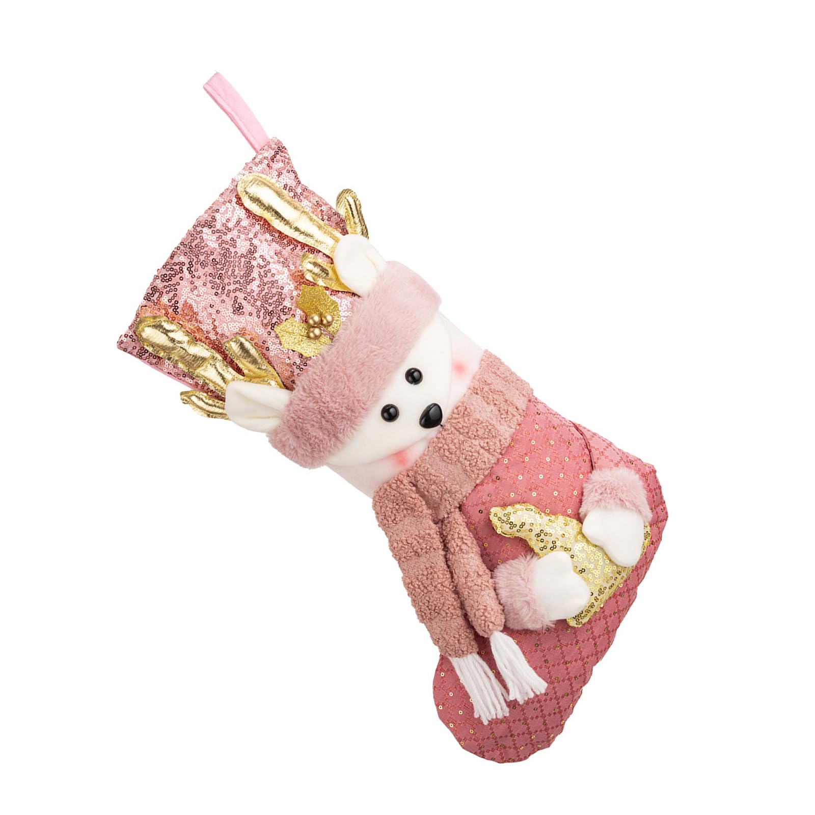 Xinsheinelry Colorful Sequins Christmas Sock Snowman/Reindeer/Santa Stocking Hanging Gifts Bag for Home Festival Season Decoration Festives Gift Bag