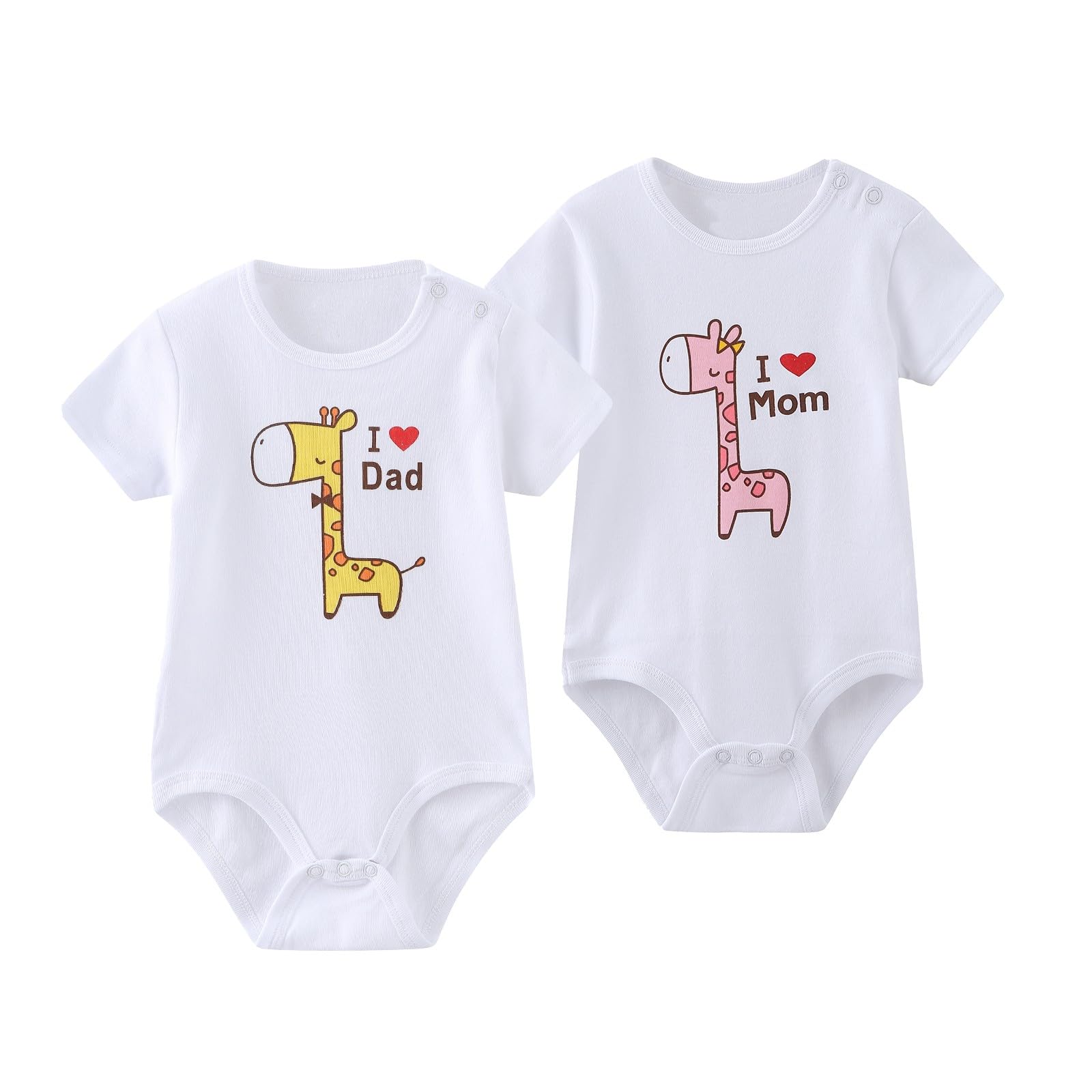 Unisex 2 Pack Baby Boy Girl Bodysuits Soft Infant Twin Clothes