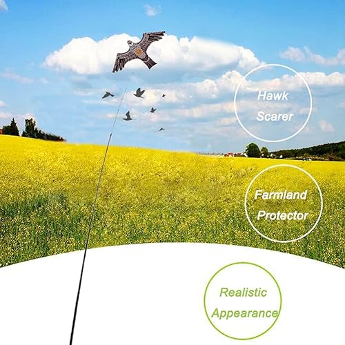 Miniatura 3 de Repelente de pájaros cometa voladora, halcón simulado, espantapájaros reflectante flash, dispositivo profesional de energía eólica para patio