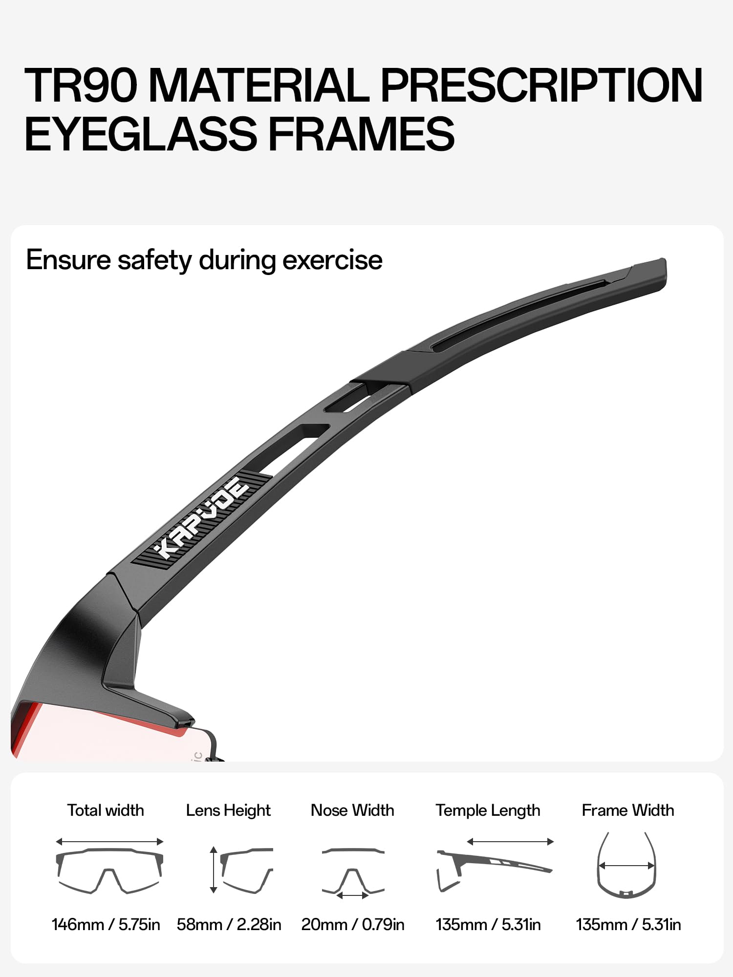 KAPVOE Photochromatische Selbsttönend Fahrradbrille TR90 Rahmen für Herren Damen Klar Sportsonnenbrille Sport Radfahren MTB Radbrille Sportbrille Fahren Baseball Laufen K9022