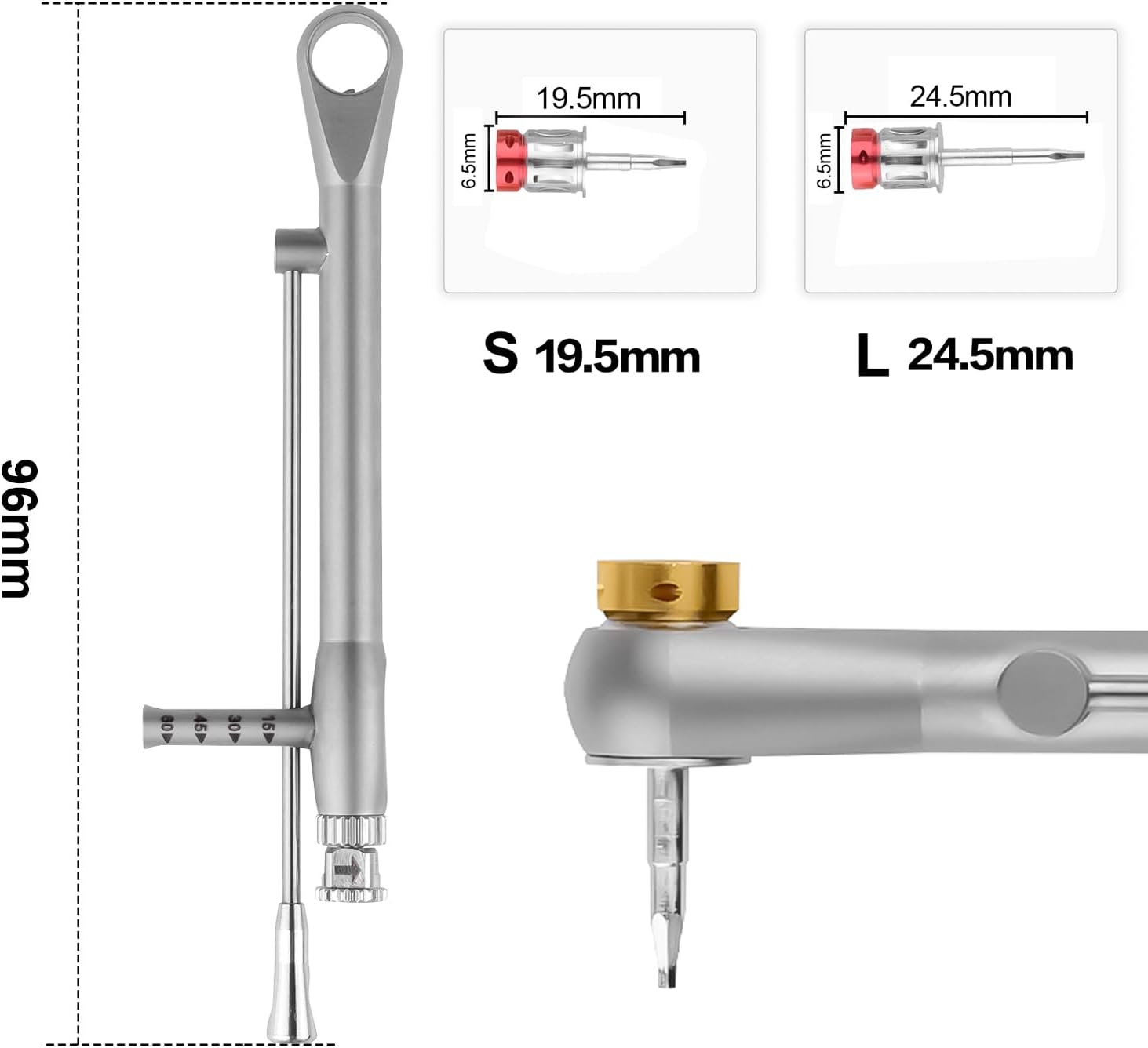 Implant Colorful Prosthetic Universal Kit Adjustable Value of 10-70Ncm Repair Tools with 16 Screwdrivers