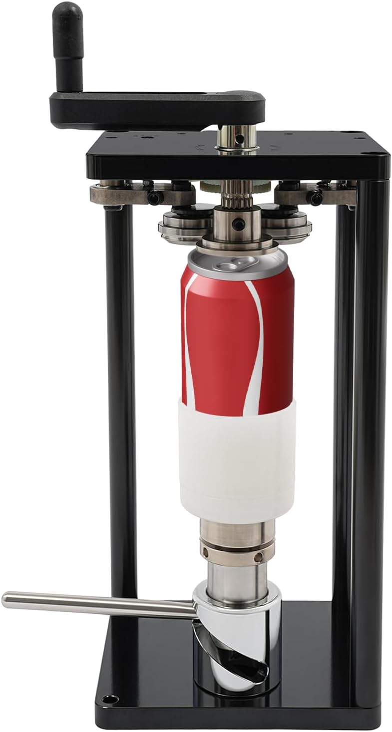 Manual Can Sealer Machine, Can Sealing Tool for Jars Diam 55mm, Commercial Hand Rotary Sealing Machine for Aluminum & PET Cans, 10 Pcs/min, for 330ML or 500ML