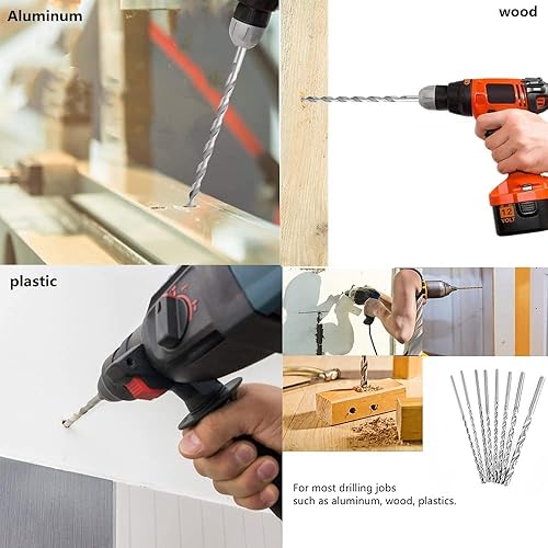 Miniatura 4 de Kit de mini brocas helicoidales de acero de alta velocidad de 0.069 pulgadas con vástago recto para madera y plástico, joyería de madera, cera de