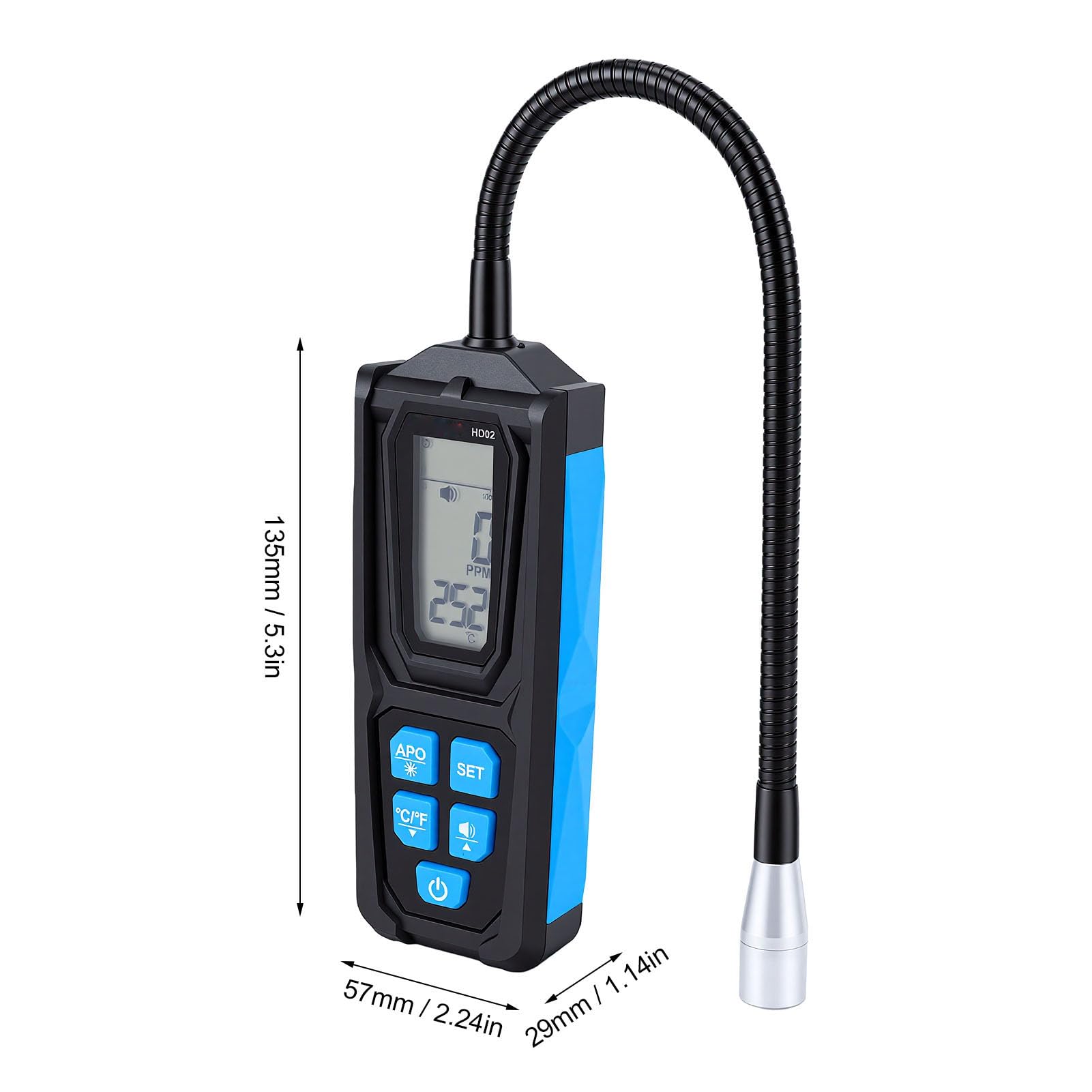 Fafeicy Detector de Fugas de Refrigerante R22 con Alarmas Visuales Audibles