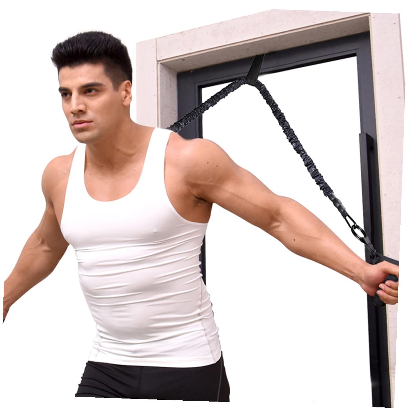 Alasum Widerstandsband für Fitness-Training Yoga-übungen und Kraftraining mit Praktischem EIN-Tasten-sicherheitsverschluss und Hochwertigem Gewebtem Stoff für Sichere und Stabile