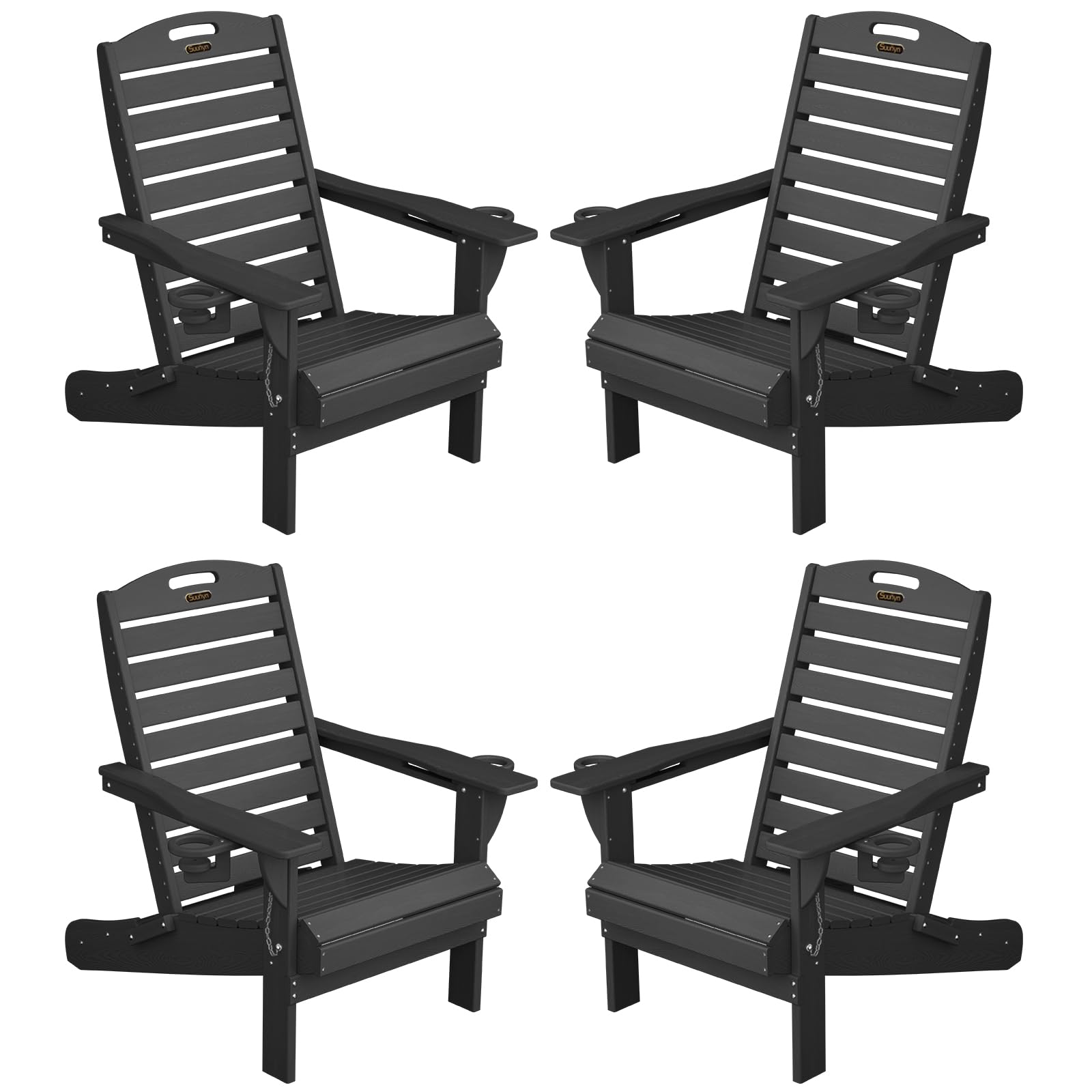 SUUNYN Adirondack Chairs Set of 4 (Black)
