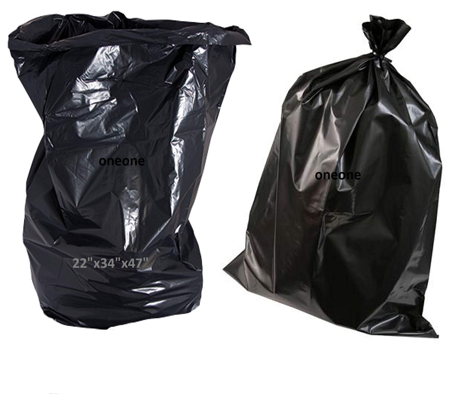 Blinx Black 280 Gauge Extra Heavy Duty Bin Bags Compactor Refuse Sack Industrial Grade By Oneone (50 Bags)