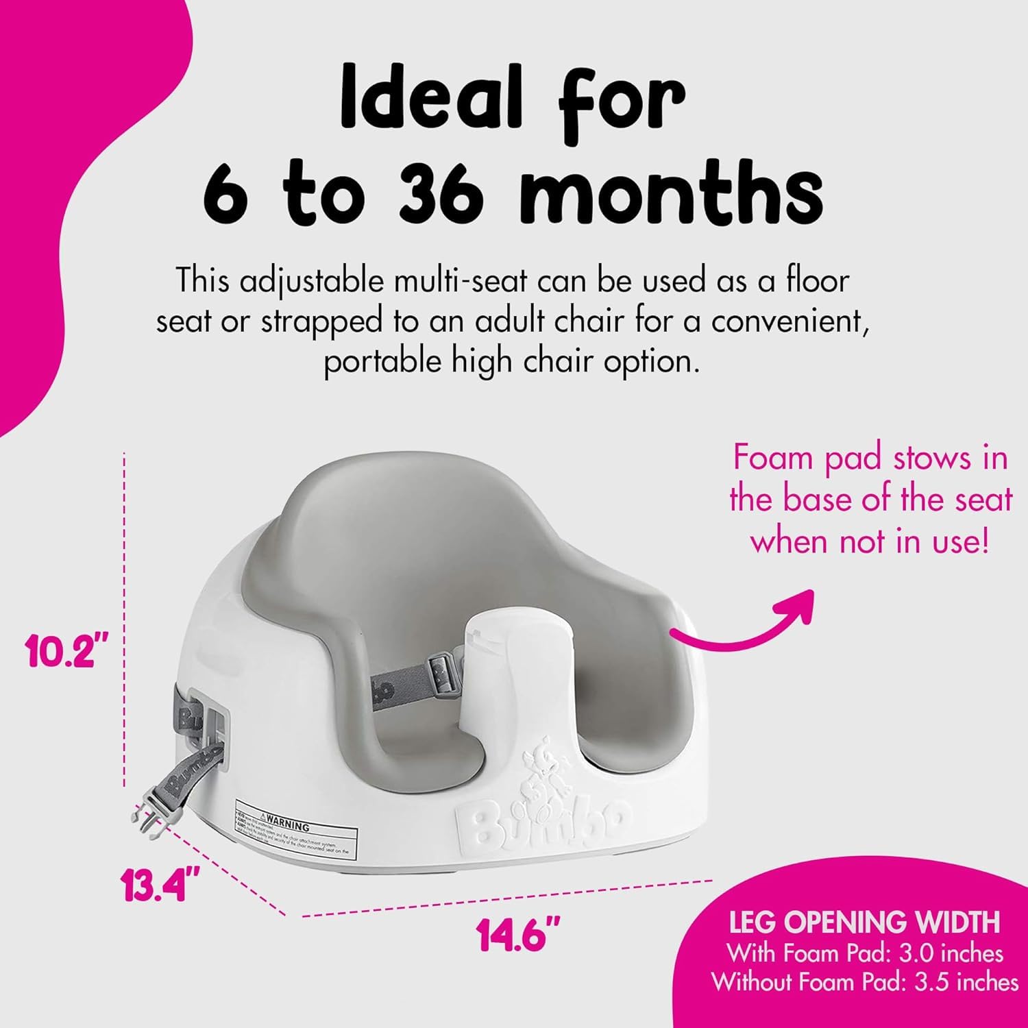 Bumbo 05502-07 Multi Seat Kindersitz Stuhlerhöhung Sitzerhöhung, grau, 2300 g