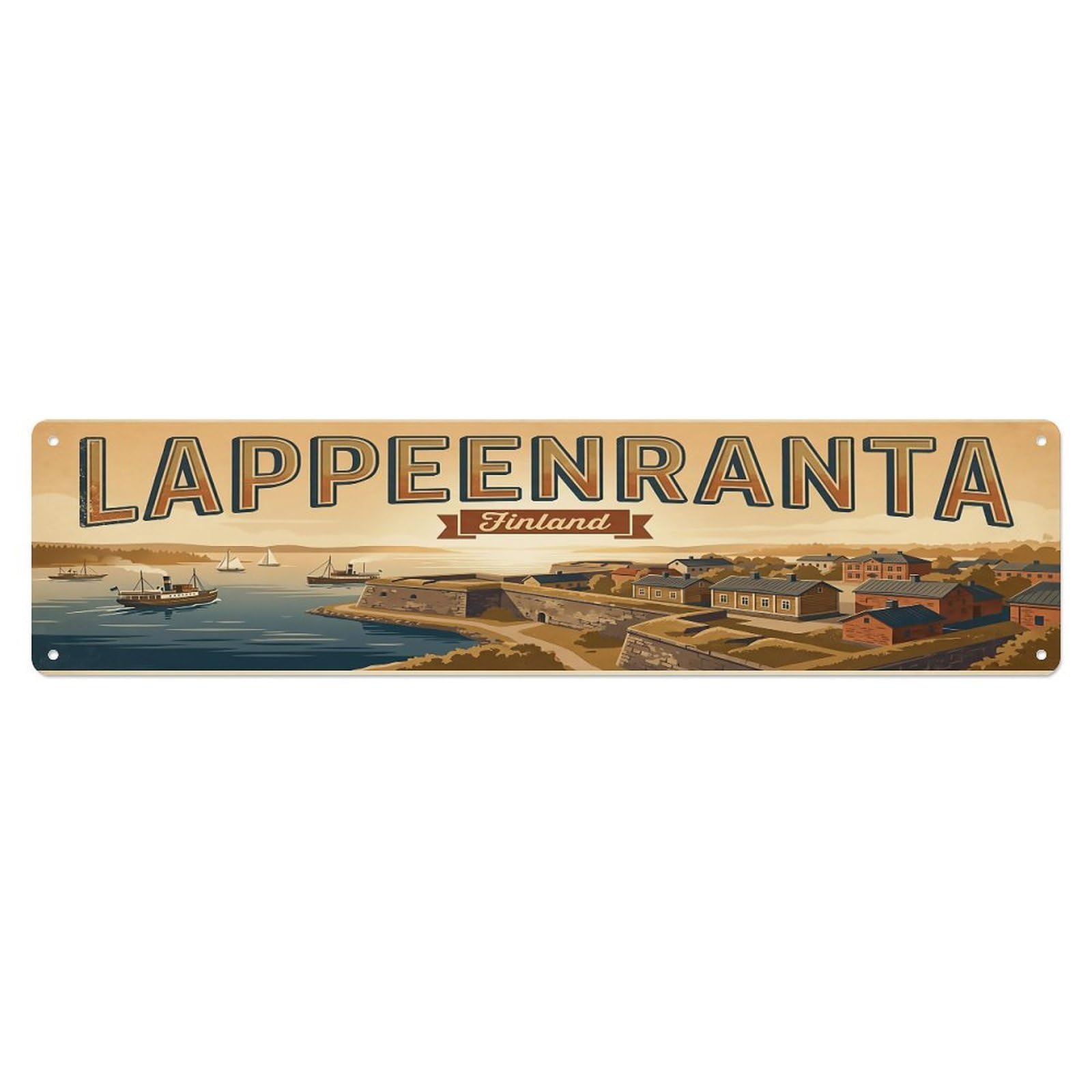 Retro Travel Lappeenranta Finland Metal Tin Sign