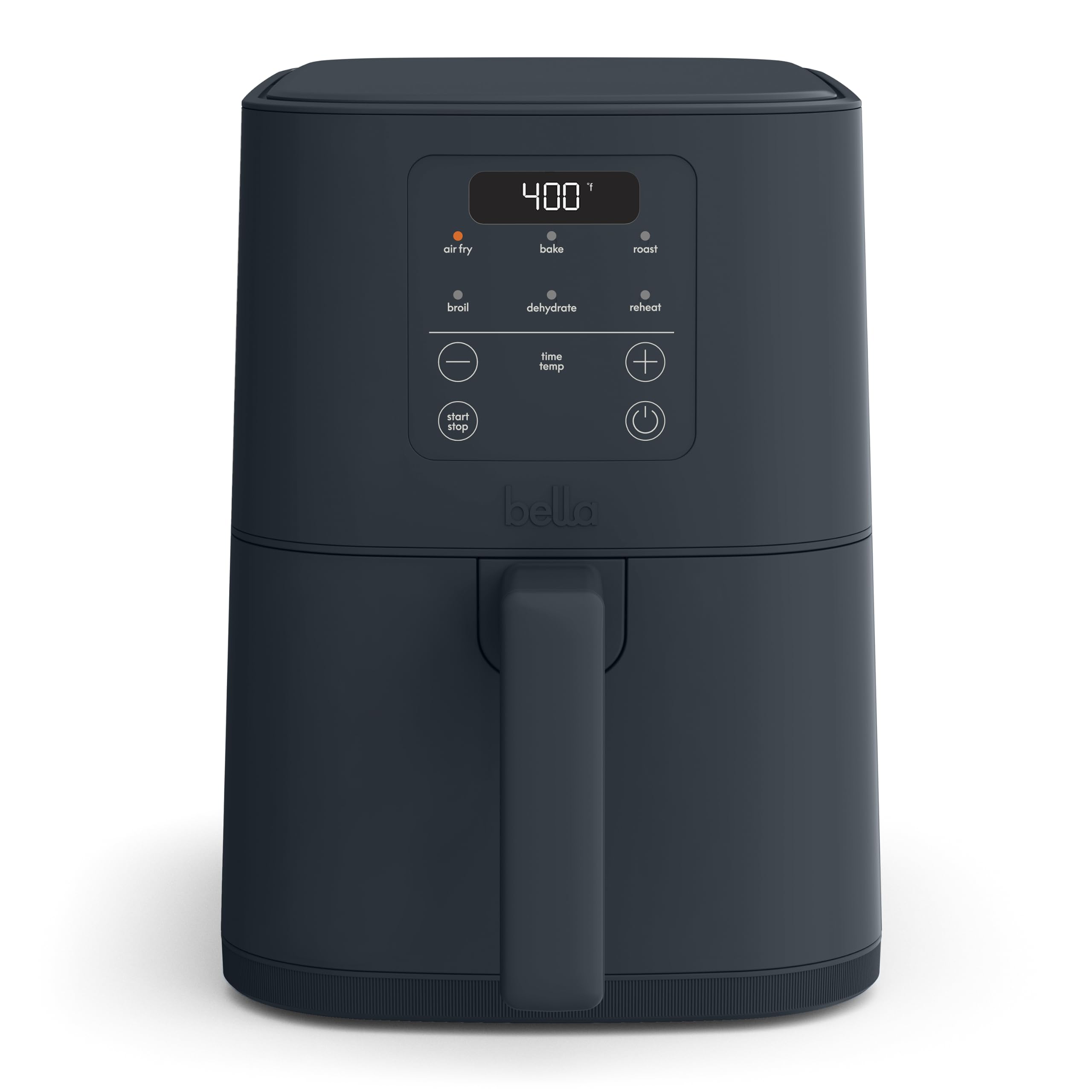 bella Fits-anywhere 4qt Slim Air Fryer, Non-toxic Ceramic Coating, Slate