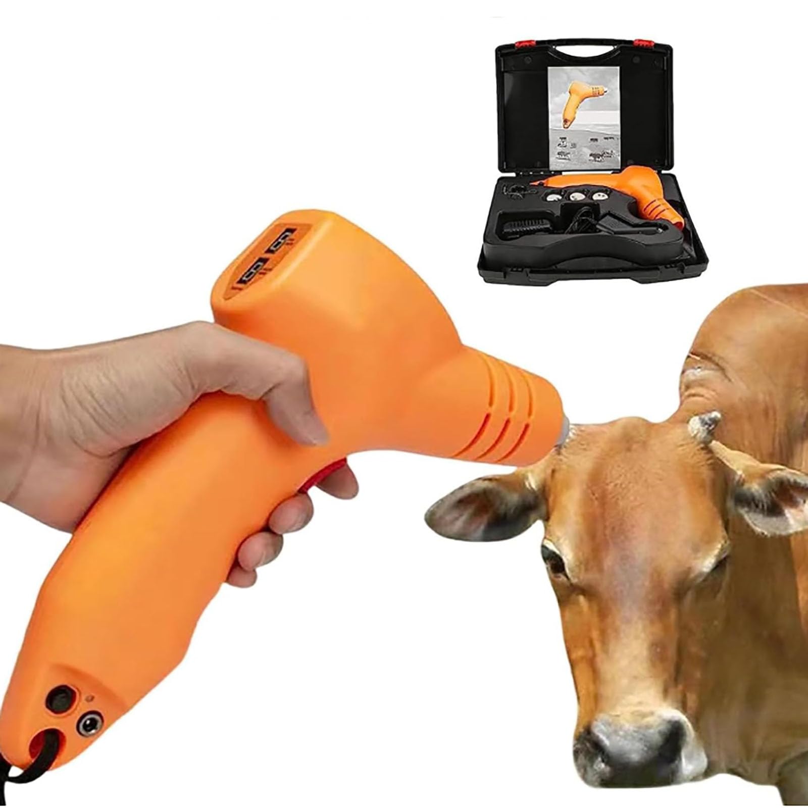 Dehorner elettrico per bovini e ovini, strumento ricaricabile per la pulizia del bestiame, riscaldamento rapido, 8 secondi per corno, taglia fino a 250 volte a carica completa per allevamento di