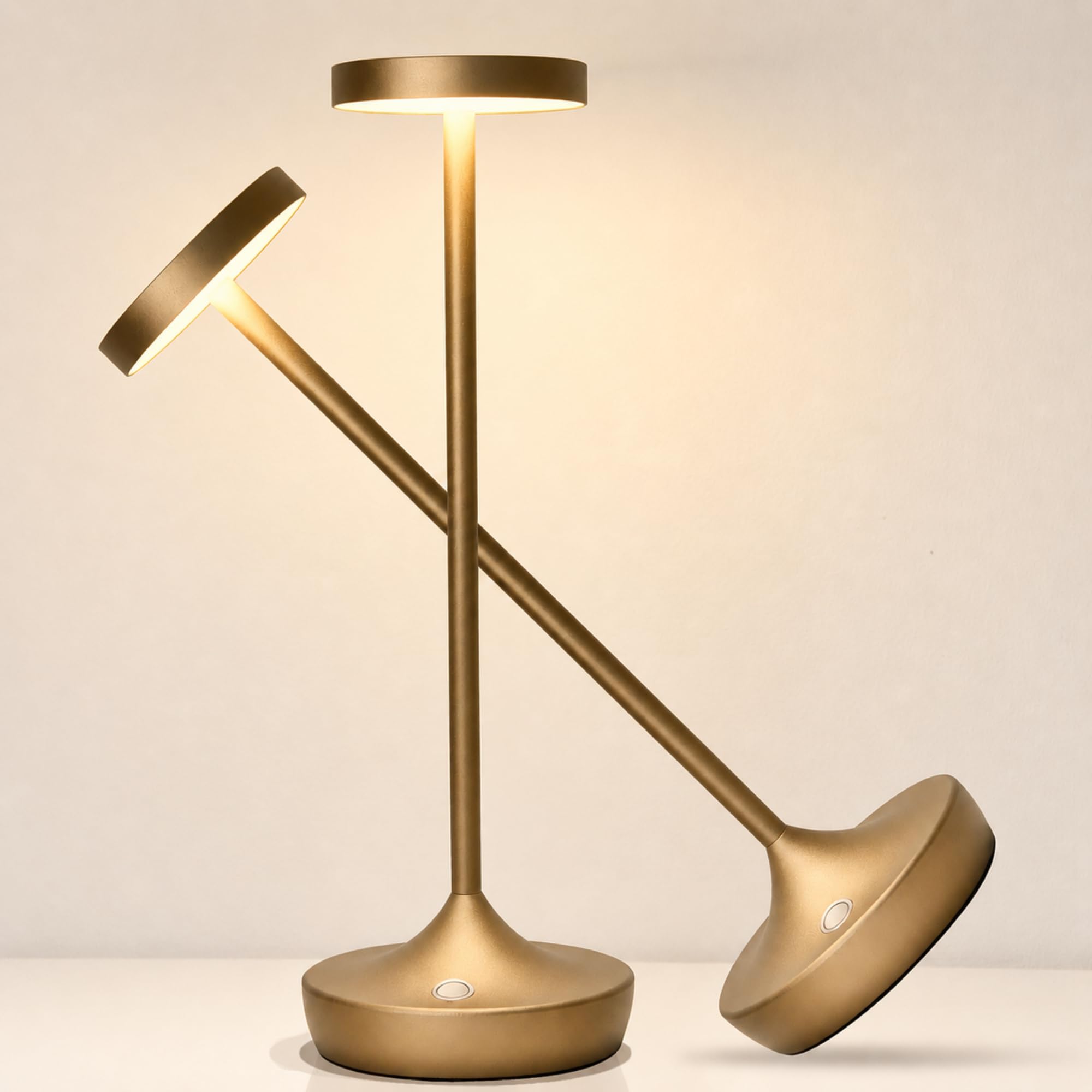 Willdoak Cordless Table Lamp Rechargeable - 6000mAh LED Battery Operated Table Light - Portable Touch Dimmable Outdoor Waterproof Table Lamps for Patio Restaurant Dining (2 Bronze)