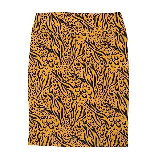 Lularoe Cassie d Medium M Zebra Animal Print Black Orangey Tan Womens Knee Length Pencil Skirt fits Sizes 10-12 MEDIUM-225-E
