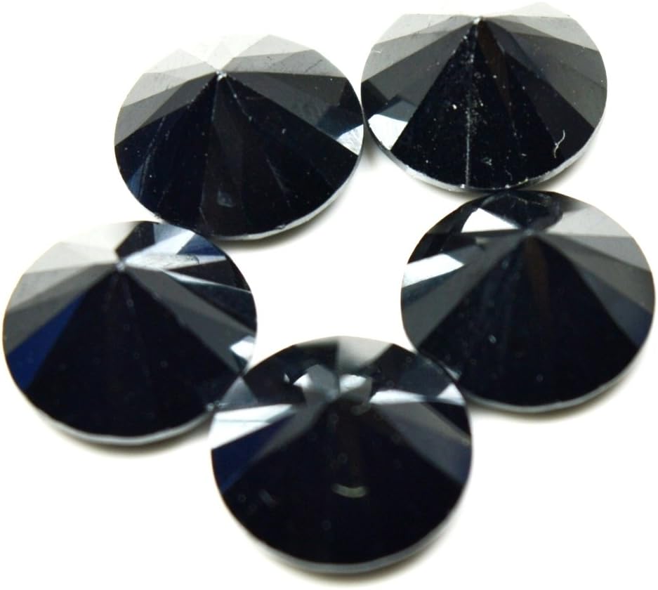 Faceted Black Zircon Loose Gemstone Total 30 Carat 5 Pcs Lot Round Shape at Wholesale Price