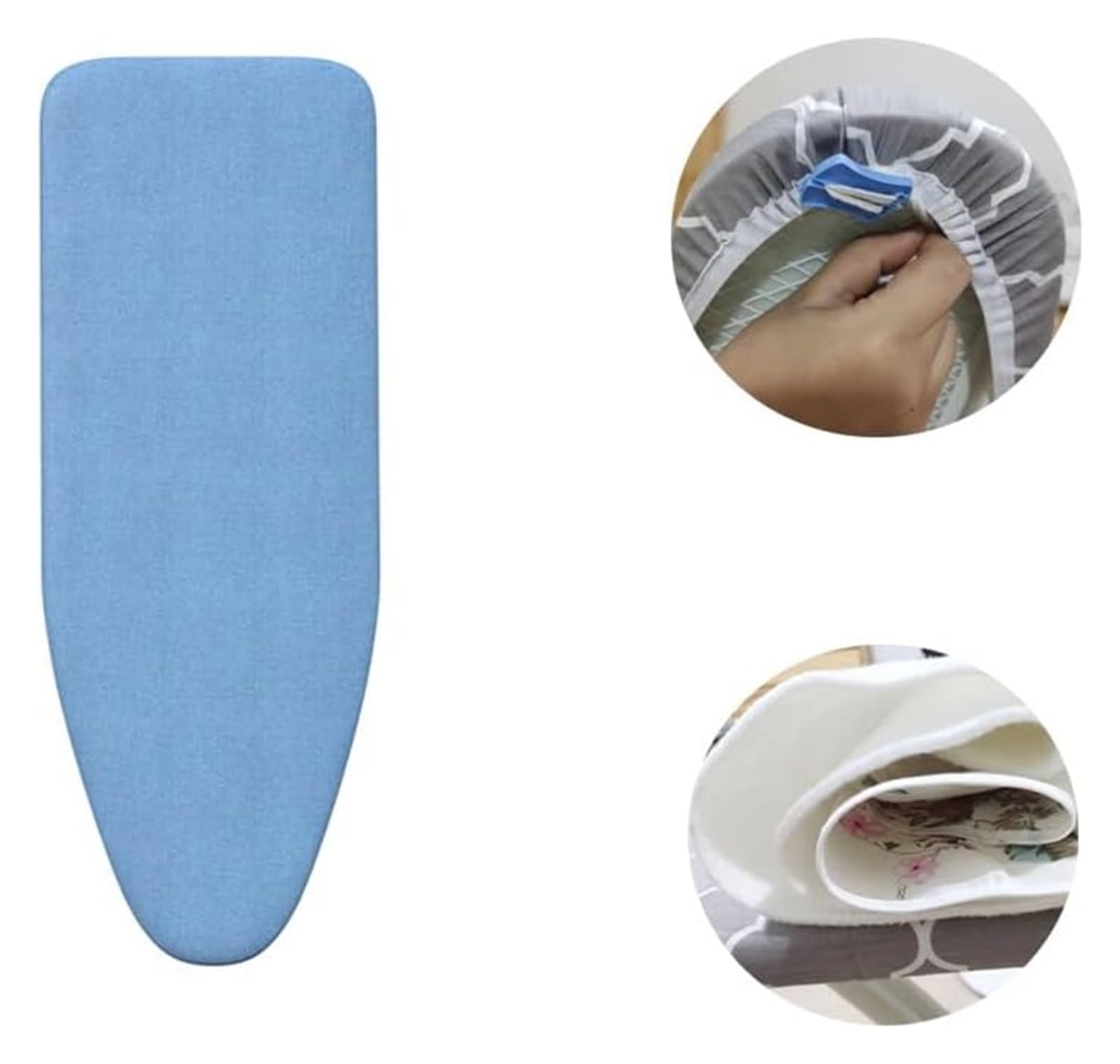 Bügelbrettbezug, strapazierfähig, Dicke Polsterung, Bügelbrettbezug in voller Größe, hitzebeständig, mit Kordelzug for Festziehen(Blue,36x12inch)