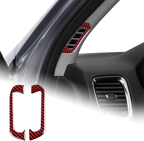 Miniatura 12 de AIRSPEED Cubierta de panel de palanca de cambios de fibra de carbono, calcomanía para consola central interior para Dodge Durango 2018 2019 2020