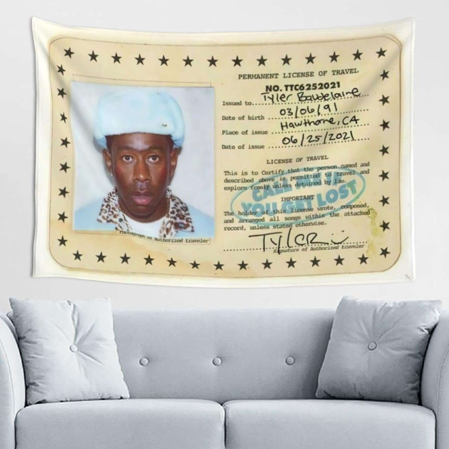 QGHOT Rapper Tapestry Rap Music Wall Tapestry Wall Hanging