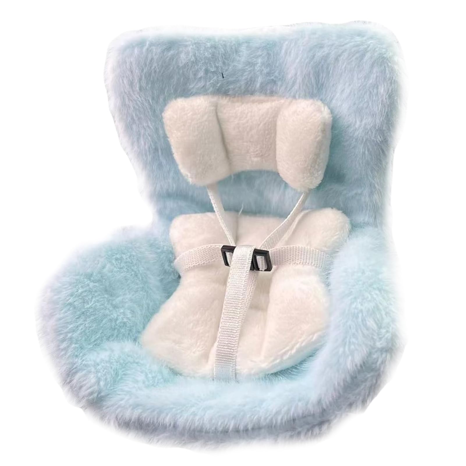 lopituwe Car Seat for Dolls with Soft Furry Cushion,Air Vent Clip and Desktop Stand Plush Seats Decoration,Cute Mini Seat Decoration for Fans (Blue)