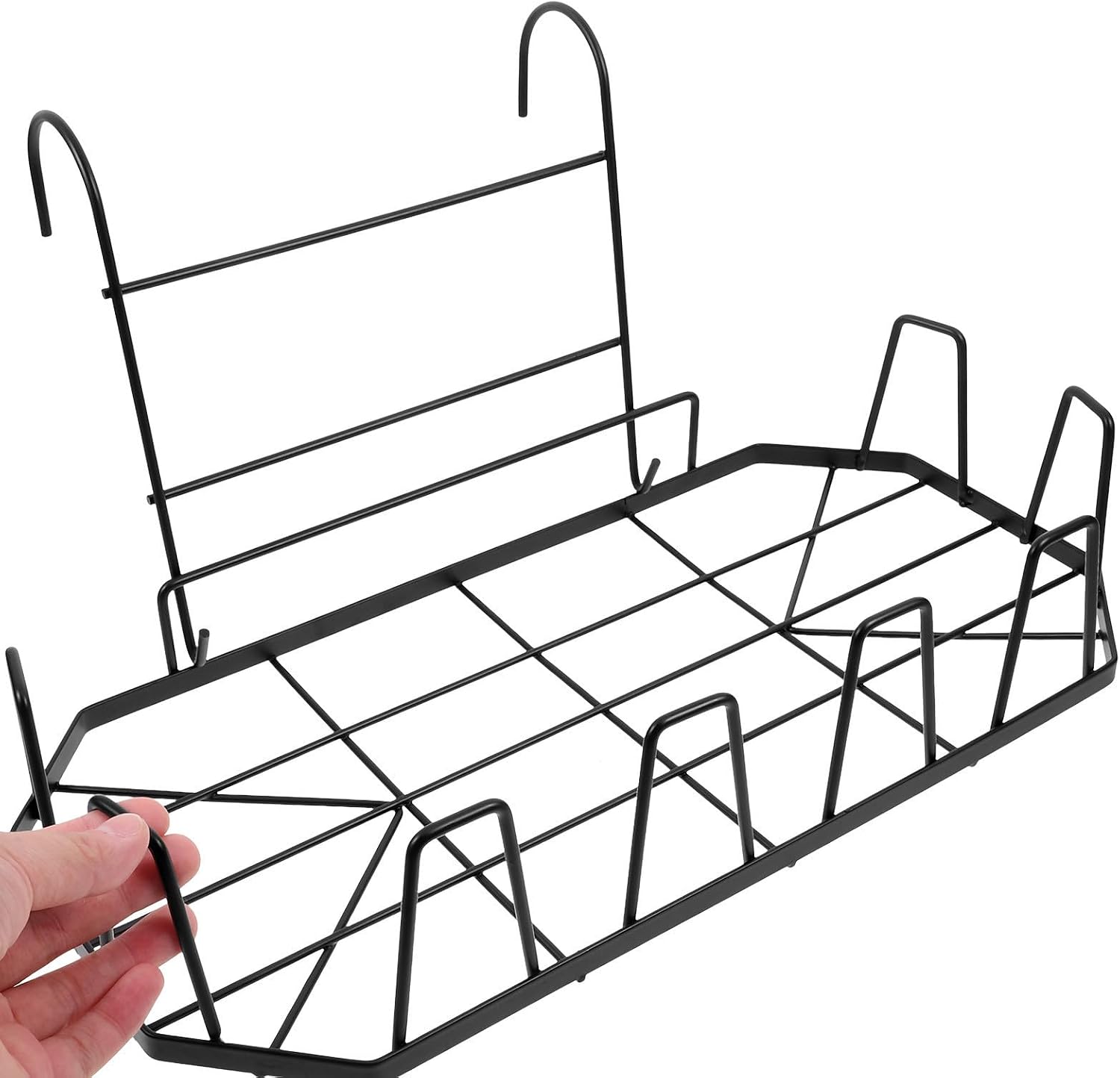 HOMSFOU Multi-Functional Black Iron Clothes Wall Drying Rack for Balcony and Closets, Corrosion Resistant Laundry Drying Rack with Space-Saving Design for Delicate Clothes and Shoes