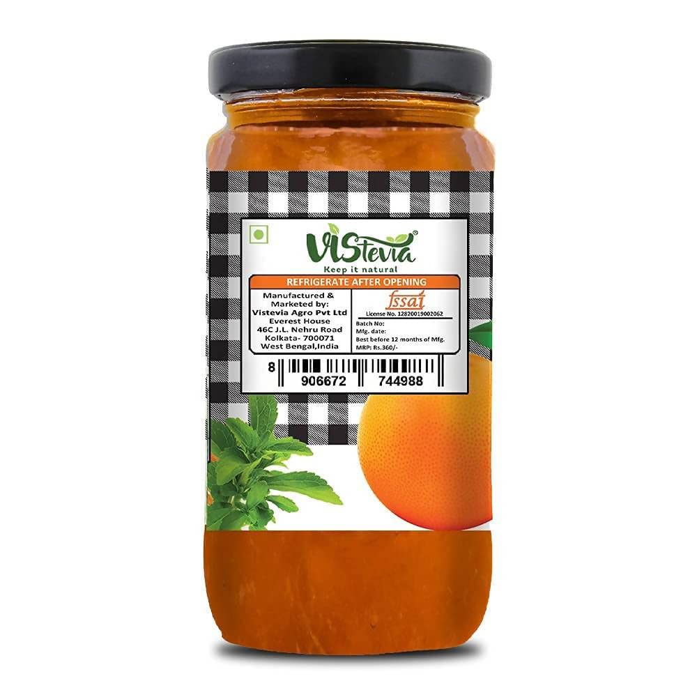 Vistevia Sugar Free Orange Marmalade, Diabetic and Keto Friendly - Sweetened Naturally with Stevia, More Than 60% Orange Juice Content - Tastes Delicious - Pack Of 1 (400GM) - Image 5 thumbnail