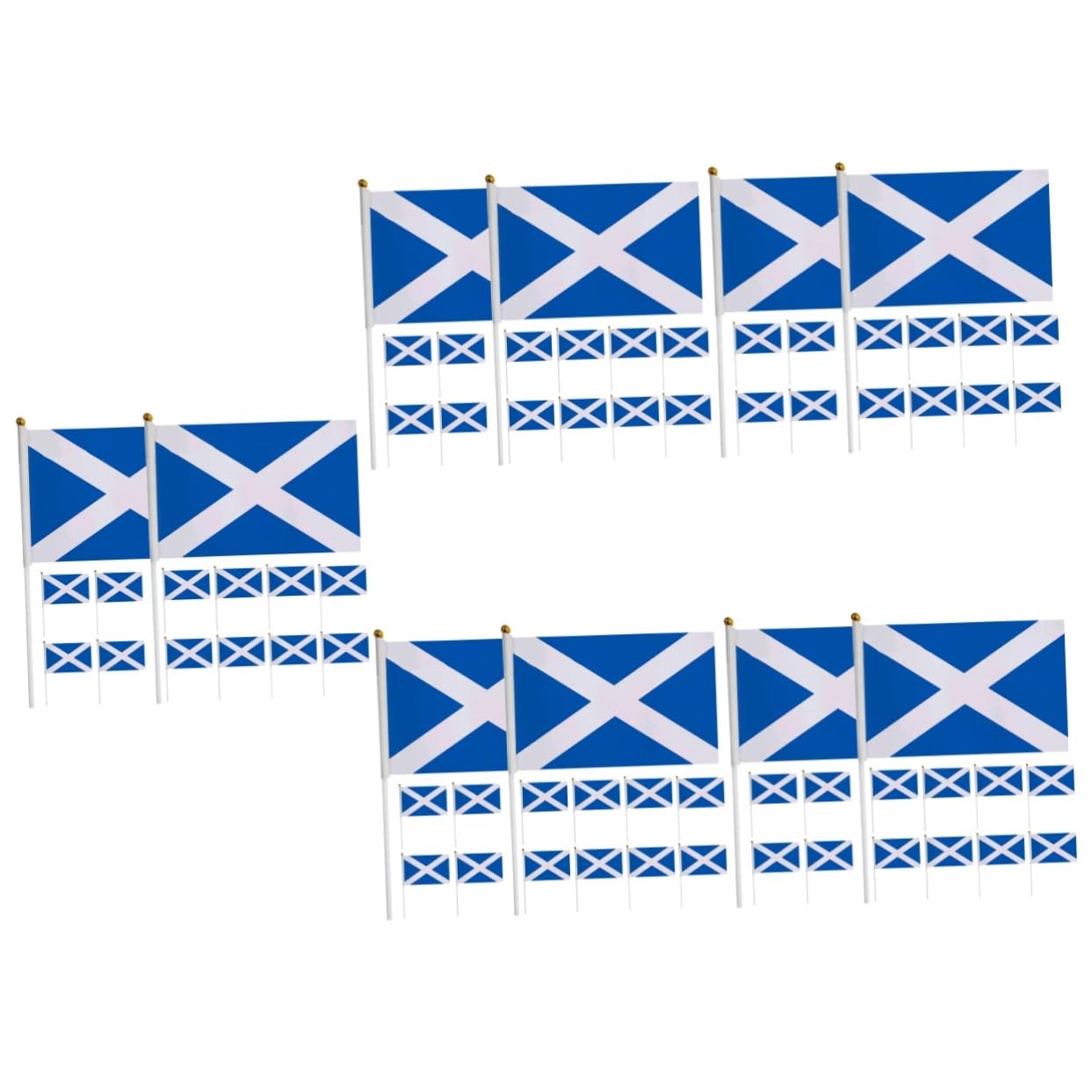 Drapeau ondulant de l'Ecosse à la main YARNOW en plastique résistant | Lot de 50 pièces