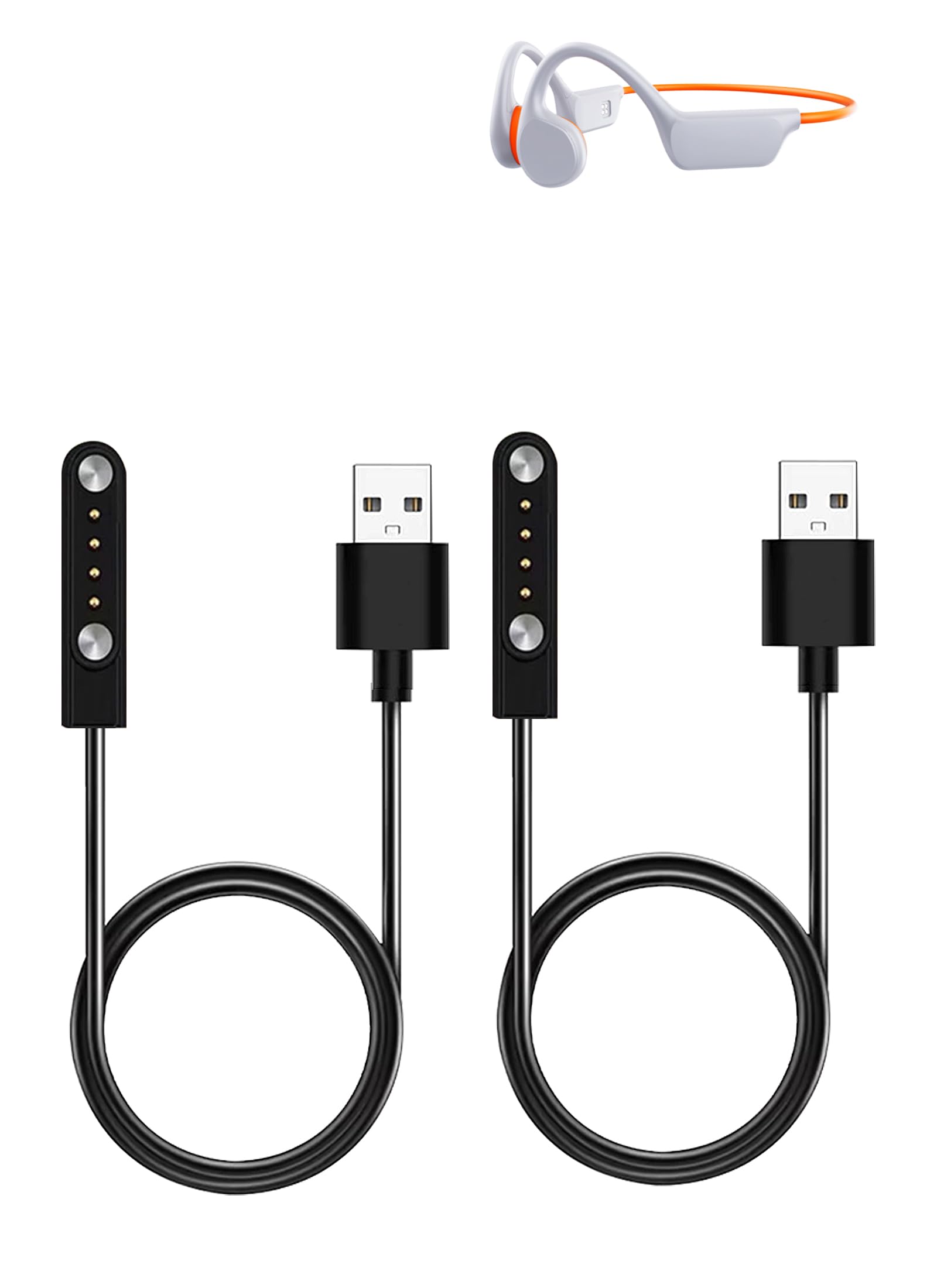 WUNIAK Charging Cable for KOPIDOE X7 Bone Conduction Swimming Headphones, Magnetic USB Charging Cable USB Flexible Charger Cord Cable Accessories for