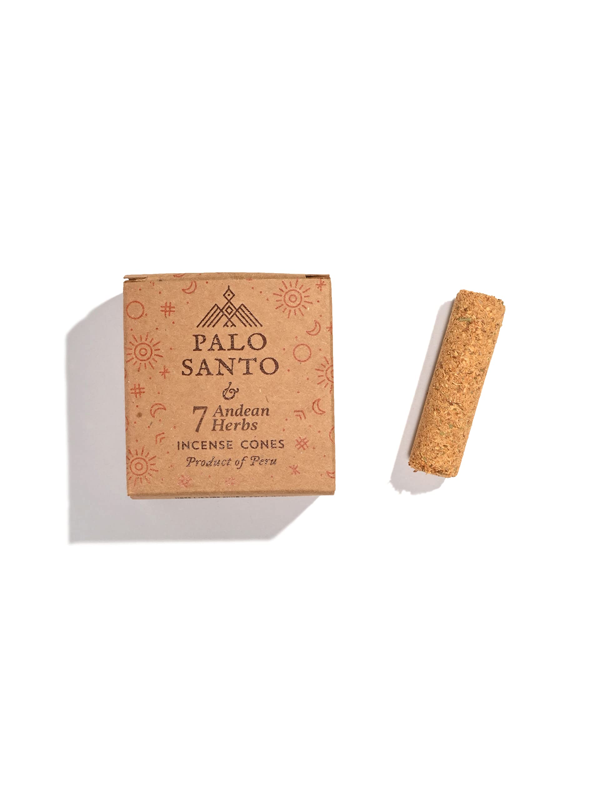 Shamans MarketPalo Santo & 7 Andean Herbs Incense Cones - 8 Pack Box, Sustainably Harvested, SERFOR Certified, 100% Natural Bursera Graveolens, Energy Cleansing, 25 Minute Burn Time Per Cone