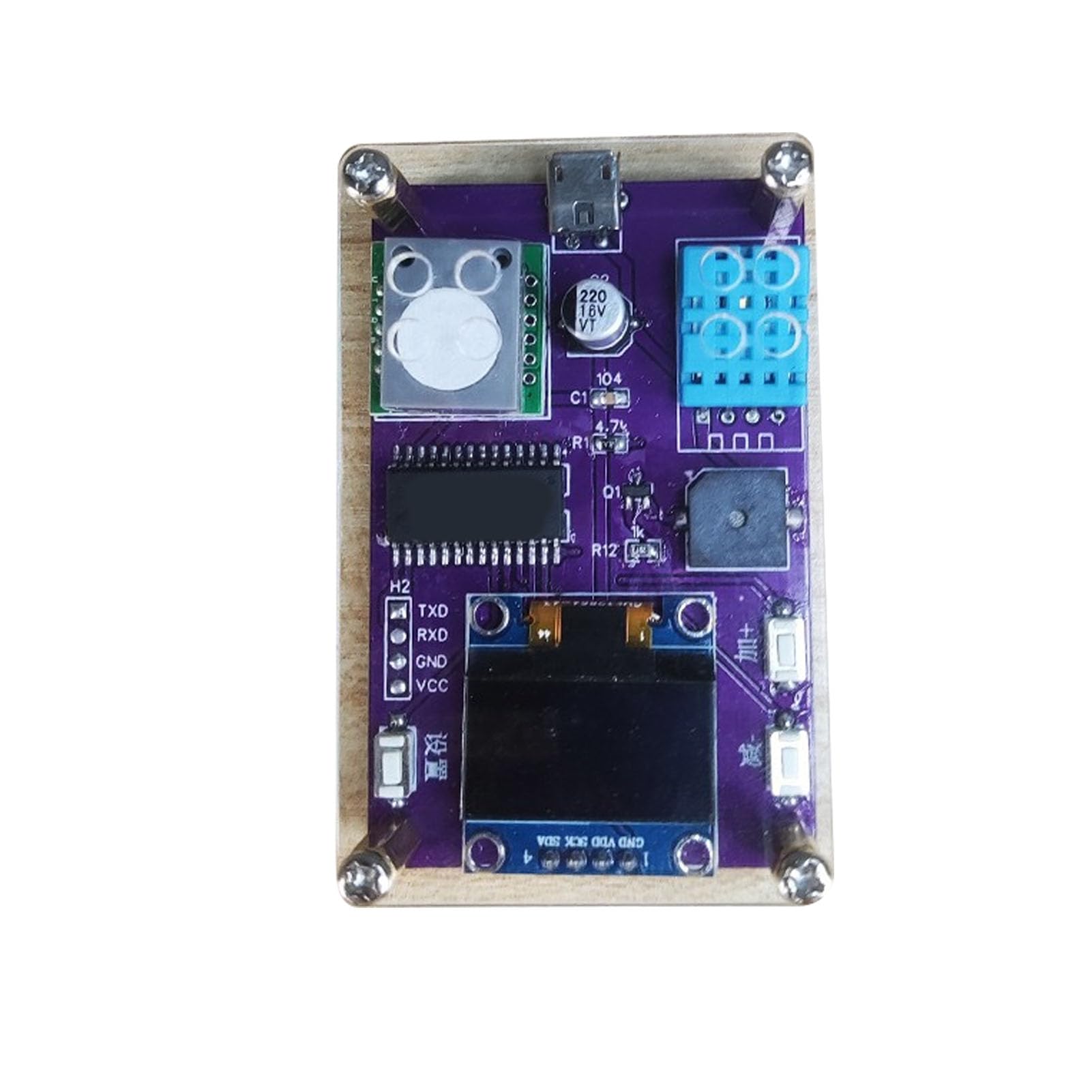 HCHO Detector de Temperatura y Humedad Kit de Componentes electrónicos con Pantalla de diodo emisor de luz orgánico
