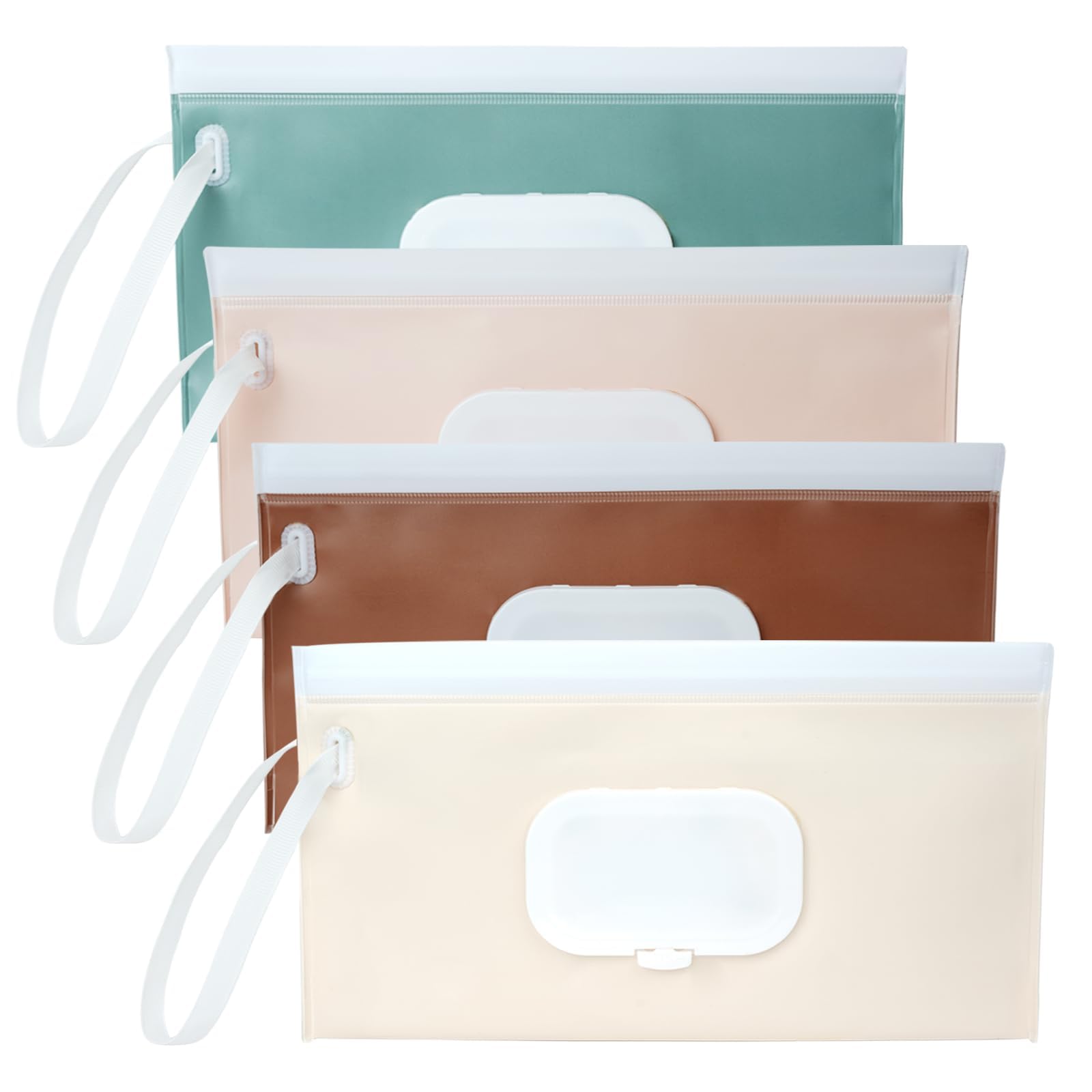 4Pack Refillable Wipe Holder, Portable Baby Wipes Dispenser, Reusable Wet Wipe Pouch for Outdoor Travel Stroller, 4 Colors-image-35