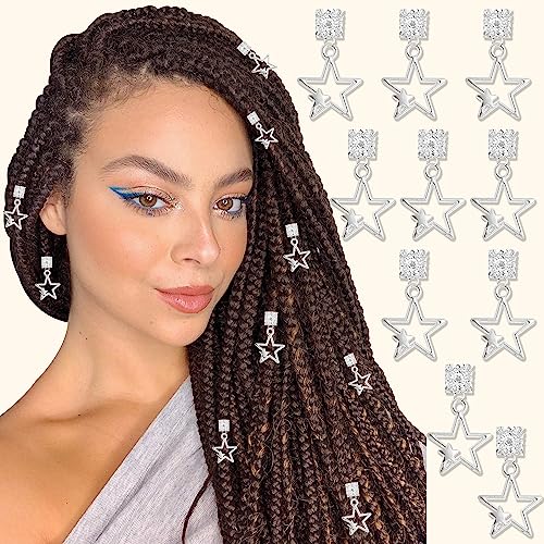 Pinzas para cabello con diseño de estrella plateada, pack de 10 miniatura 1