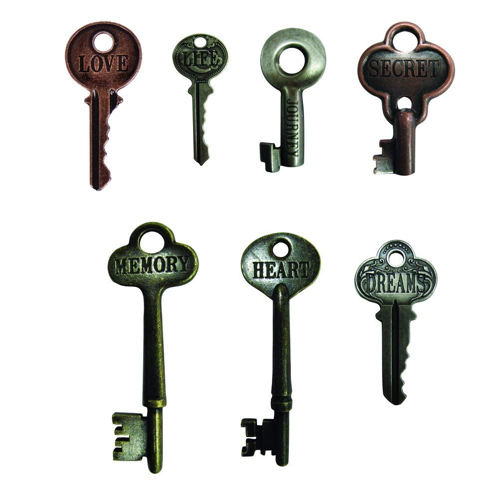 idea-Ology metal Word keys 1.5 " to 3 7/Pkg