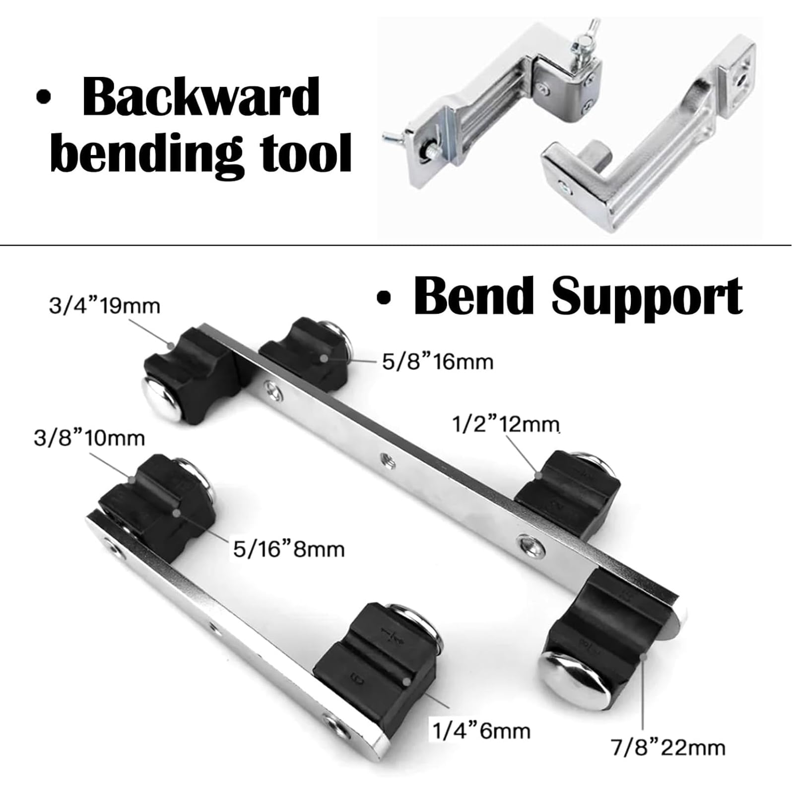 Piegatubi Manuale per Tubi in Rame 1/4"-7/8", Kit Macchina Piegatubi a Cricchetto con 7 Teste, 90° Avanti/Indietro, Alesatore Interno Esterno, per HVAC, Aria Condizionata e Riparazione Idraulica