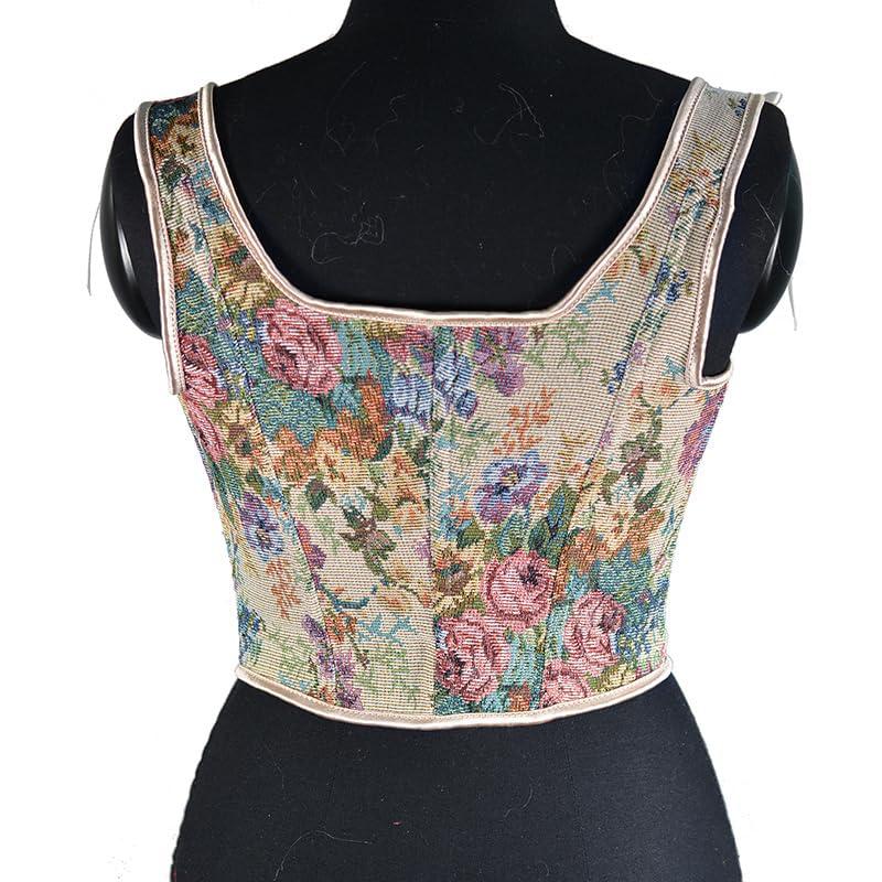 Image of CONCINEROS Women's Summer Vintage Floral Renaissance Corset Top for Women Y2k Tops Sleeveless Drawstring Crop Top