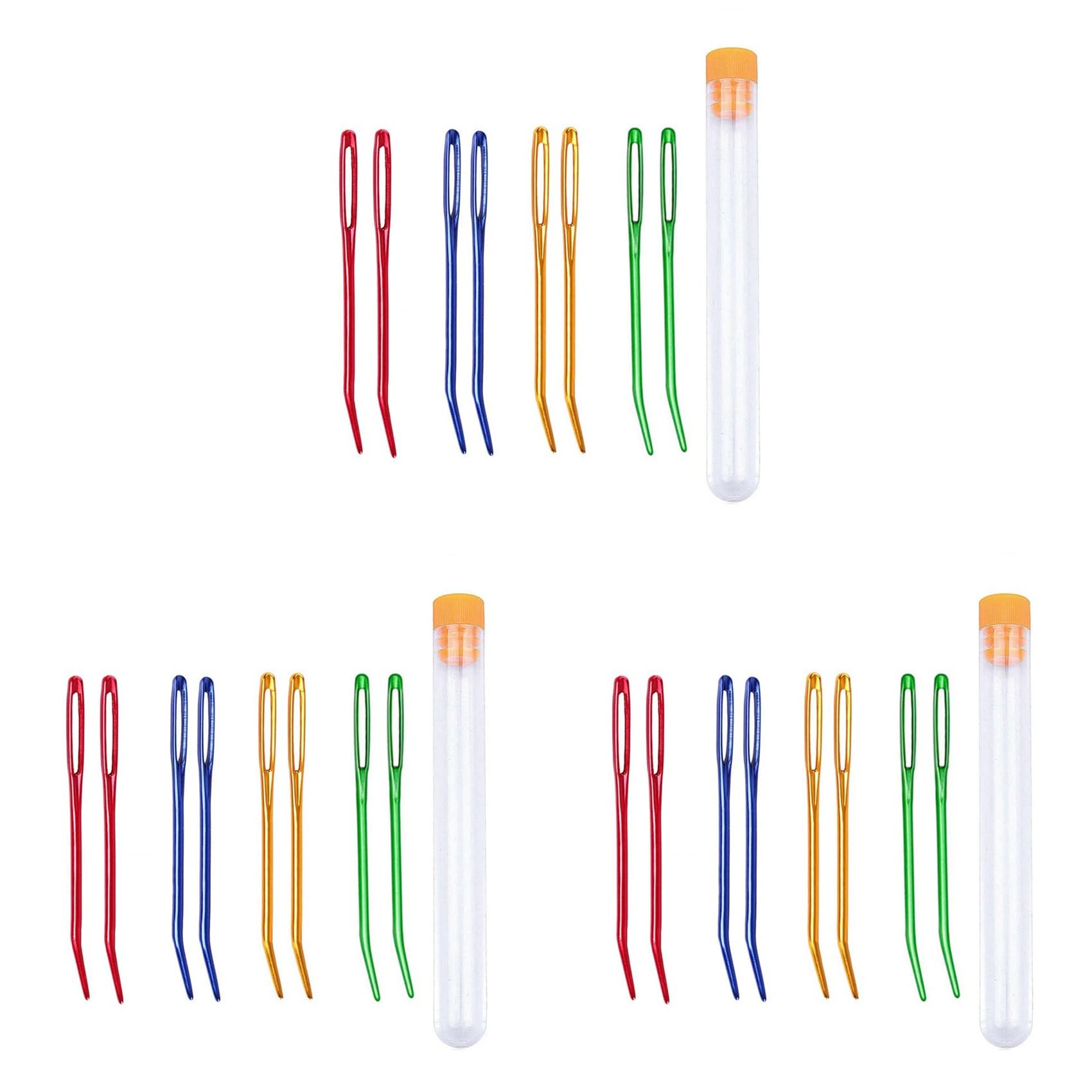 Vjsujehgy 24PCS Yarn Needle,Weaving Needle Tapestry Needle Bent Needles for Crochet Large Eye Darning Needles for Knitting Crochet