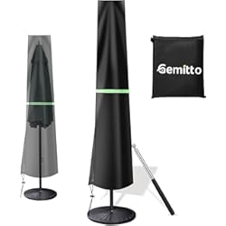Funda Parasol Excentrico GEMITTO Funda protectora para sombrilla con varilla, cubierta protectora para sombrilla voladiza, de 2 a 4 m, funda para sombrilla grande, resistente a la intemperie, UV, antiviento y nieve, para