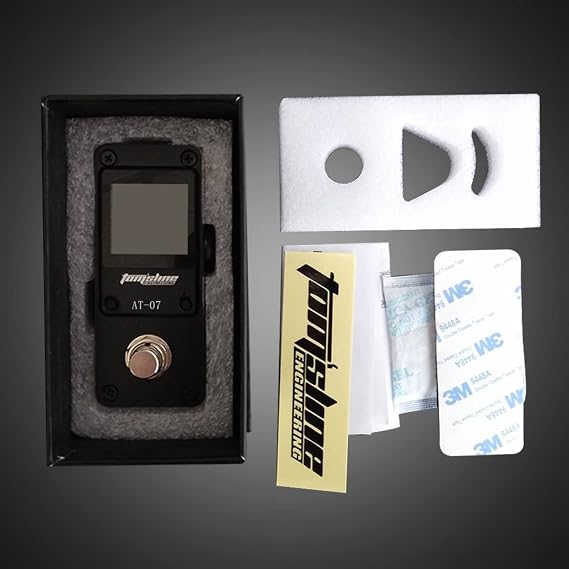 Tom'sline Engineering Pedal Tuner AT07 Chromatic for Guitar and Bass (4-6 strings) High Definition Color Screen Pitch 430-450Hz 4 Flat Options True Bypass Nano Size(9V power supply not included)