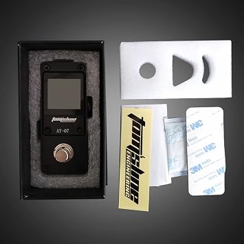 Tom'sline Engineering Pedal Tuner AT07 Chromatic for Guitar and Bass (4-6 strings) High Definition Color Screen Pitch 430-450Hz 4 Flat Options True Bypass Nano Size(9V power supply not included)