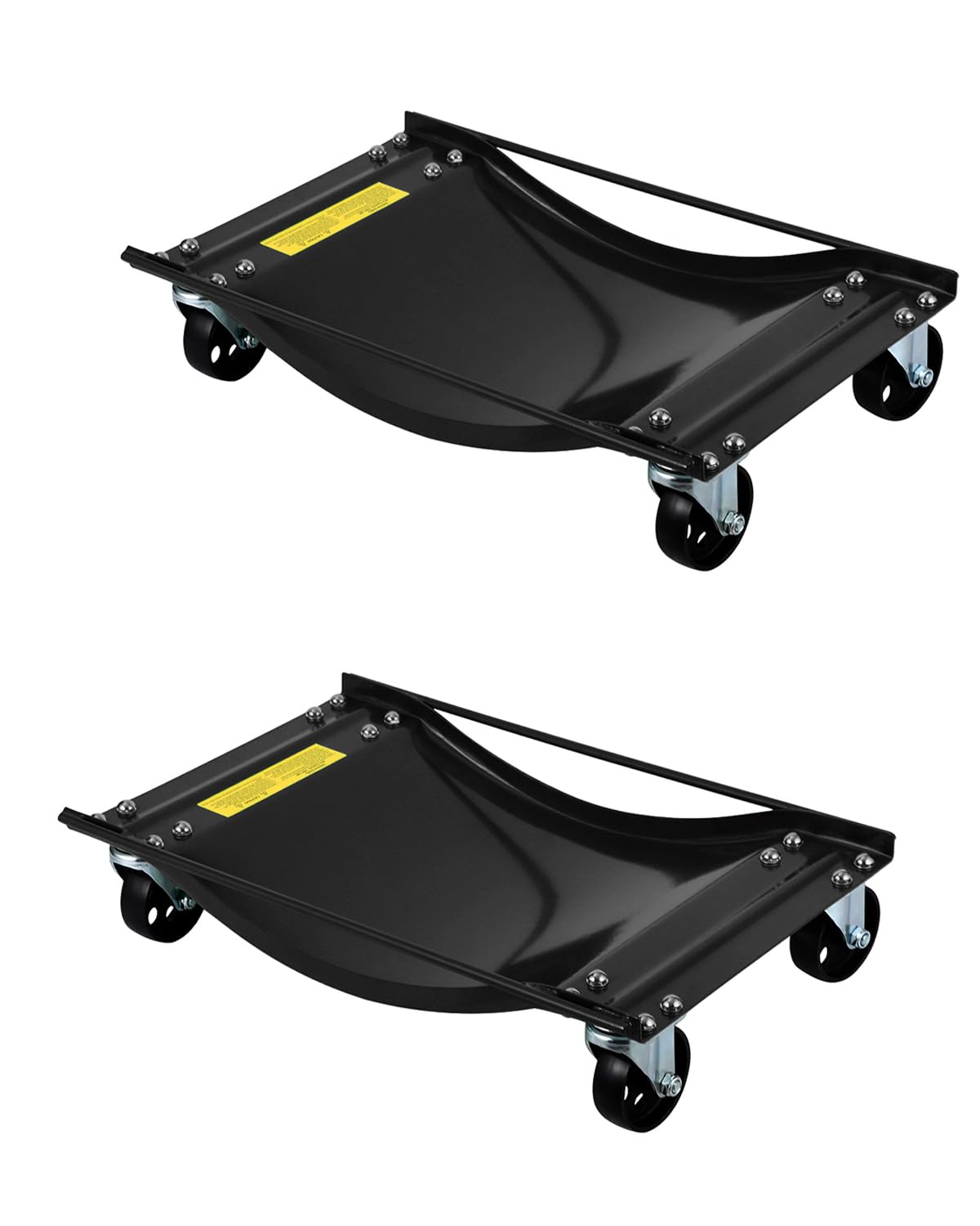 Juego de plataformas rodantes de 2 a 5000 libras de capacidad para automóviles en movimiento, ruedas de acero de 3.5 pulgadas, rieles antideslizantes, acero de aleación (24 x 15 pulgadas)
