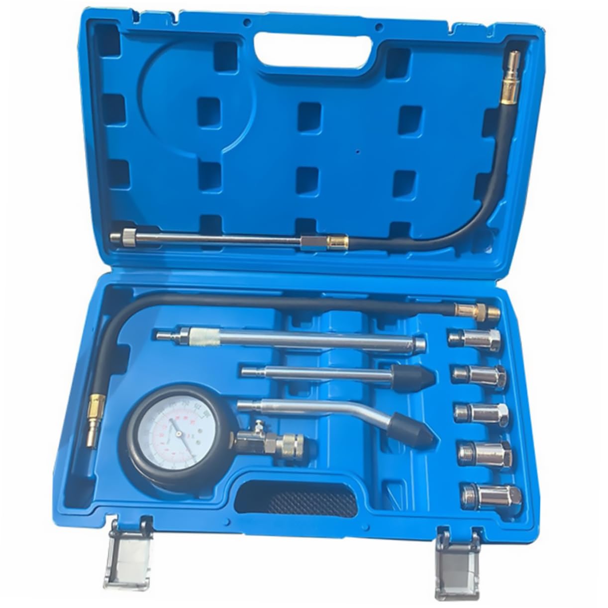 Alipis 1 Juego Kit de Medición de Compresión de Motor para Automóviles Camiones y Motocicletas Manómetro de Presión Dual Bar Psi para de Motores de Gasoline